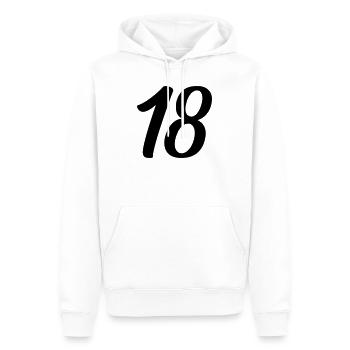 18 - Sweat à capuche Premium bio Homme - blanc - Devant - Nico (187cm)