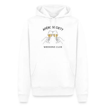 T-shirt Vin | Idée de cadeau de la Société Apéro - Sweat à capuche Premium bio Homme - blanc - Devant - Nico (187cm)