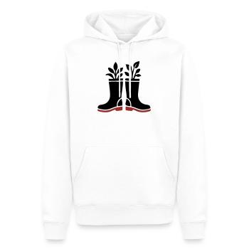 Rubber Boots Plants Icon - Men’s Premium Organic Hoodie - white - Front - Nico (187cm)