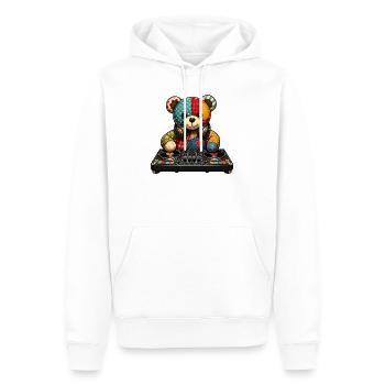 Patchbear DJ Patchwork - Men’s Premium Organic Hoodie - white - Front - Nico (187cm)