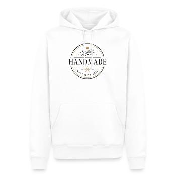 Handmade - Men’s Premium Organic Hoodie - white - Front - Nico (187cm)