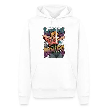 Lucky Bones Retro Skeleton Pin Up Streetwear - Men’s Premium Organic Hoodie - white - Front - Nico (187cm)