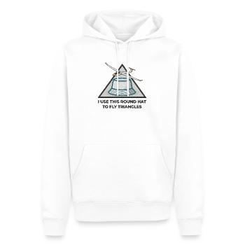 Round Hat Flies Triangles V3 - Men’s Premium Organic Hoodie - white - Front - Nico (187cm)