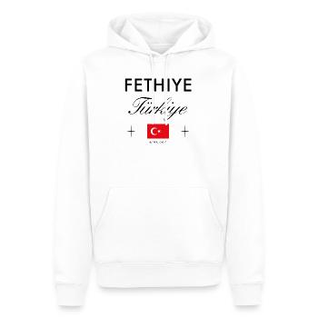 Fethiye Türkei Koordinaten Reise Souvenir - Männer Premium Bio Hoodie - Weiß - Vorne - Nico (187cm)