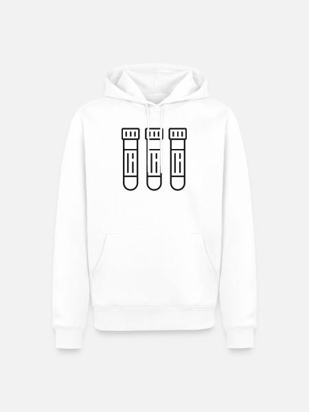 Linien-Icon-Set für Laborreagenzgläser - Männer Premium Bio Hoodie - Weiß