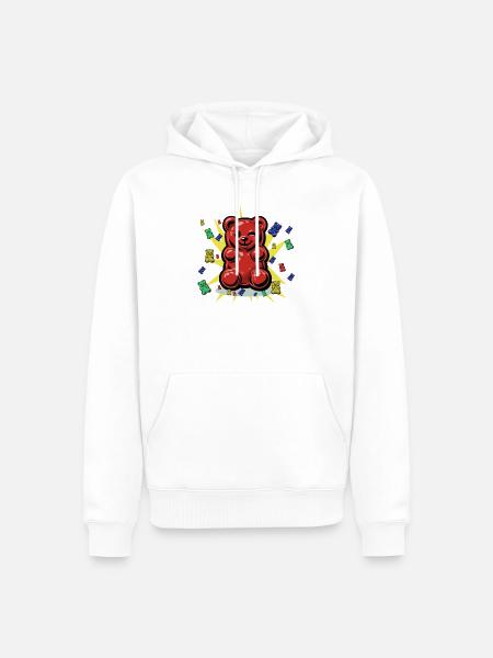 Gute Laune Gummibär - Männer Premium Bio Hoodie - Weiß