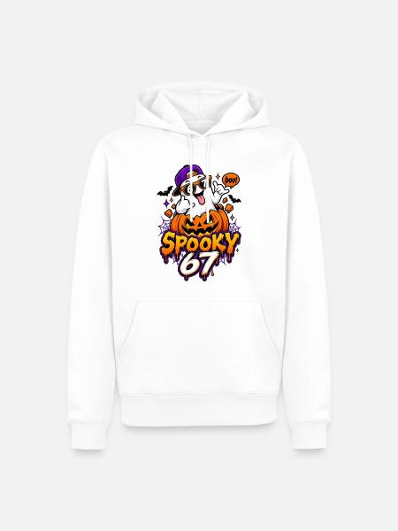Halloween Geist 67 - Männer Premium Bio Hoodie - Weiß