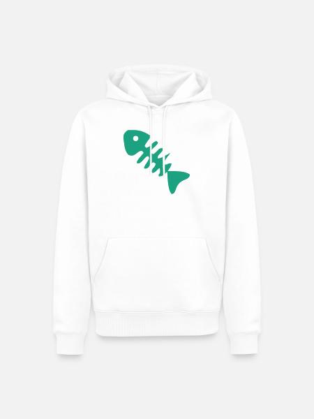 Gruene Fischgraete Icon - Männer Premium Bio Hoodie - Weiß