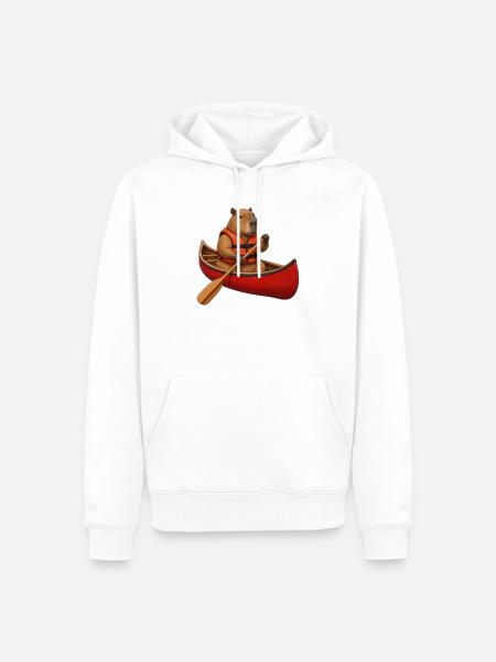 Capybara beim Kanufahren - Männer Premium Bio Hoodie - Weiß