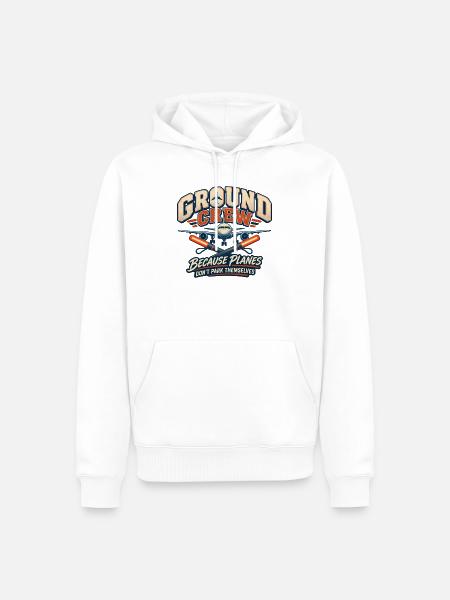 Lustige Bodencrew Luftfahrt - Männer Premium Bio Hoodie - Weiß