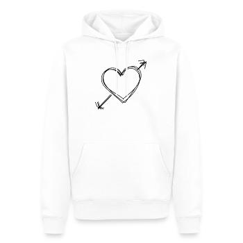 Amorpfeil handgezeichnet - Männer Premium Bio Hoodie - Weiß - Vorne - Nico (187cm)