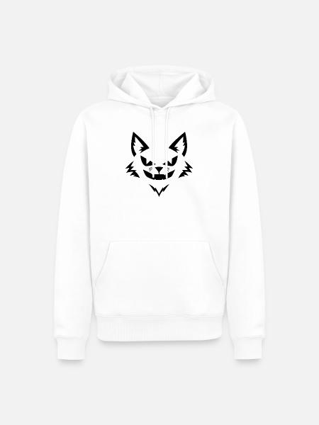 Halloween Fuchs – Spooky Fox Face - Männer Premium Bio Hoodie - Weiß
