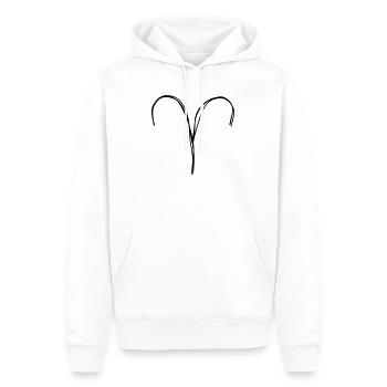 Sternzeichen Widder handgezeichnet - Männer Premium Bio Hoodie - Weiß - Vorne - Nico (187cm)