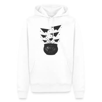 Papierflieger aus Topf - Männer Premium Bio Hoodie - Weiß - Vorne - Nico (187cm)