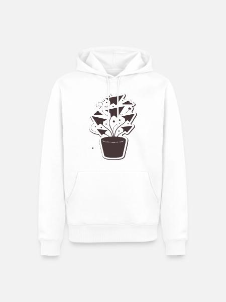 Papierflug-Pflanzenzauber - Männer Premium Bio Hoodie - Weiß