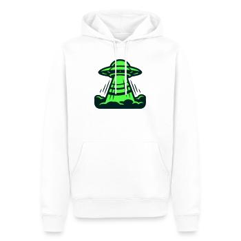 Ufo Start Landung Grafik - Männer Premium Bio Hoodie - Weiß - Vorne - Nico (187cm)