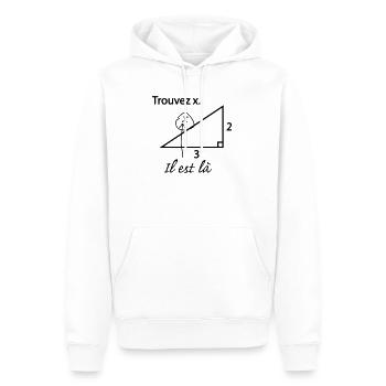 Trouver x - Sweat à capuche Premium bio Homme - blanc - Devant - Nico (187cm)