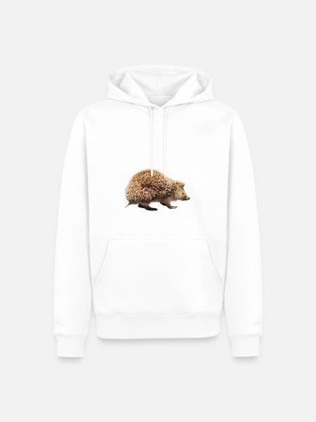 Igel - Männer Premium Bio Hoodie - Weiß