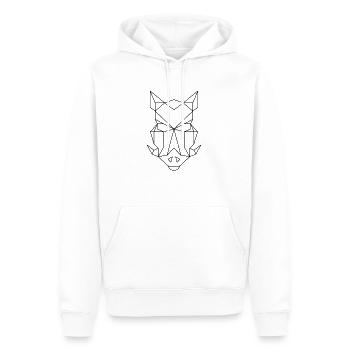 Polygon sanglier sauvage boar Dzik - Sweat à capuche Premium bio Homme - blanc - Devant - Nico (187cm)