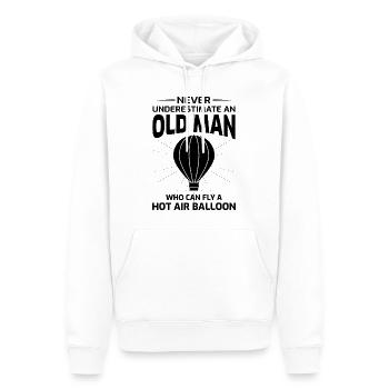 Montgolfière Montgolfière Montgolfière - Sweat à capuche Premium bio Homme - blanc - Devant - Nico (187cm)