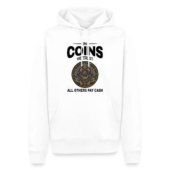 Numismatique de collection de pièces de monnaie - Sweat à capuche Premium bio Homme - blanc - Devant - Nico (187cm)