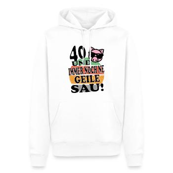 Geburtstag Geile Sau 40 Jahre - Männer Premium Bio Hoodie - Weiß - Vorne - Nico (187cm)