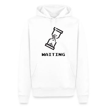 waiting - Männer Premium Bio Hoodie - Weiß - Vorne - Nico (187cm)