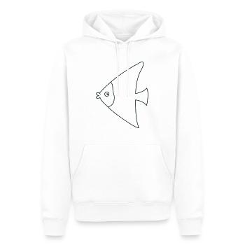 drôle de poisson ange mignon - Sweat à capuche Premium bio Homme - blanc - Devant - Nico (187cm)