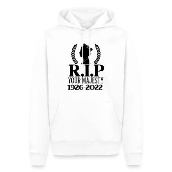 R I P your majesty 1926 2022 Queen Elizabeth 2 - Sweat à capuche Premium bio Homme - blanc - Devant - Nico (187cm)