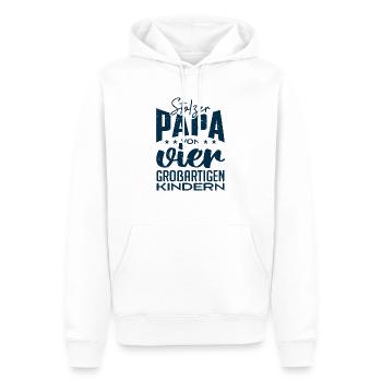 Stolzer Papa von vier Kindern - Männer Premium Bio Hoodie - Weiß - Vorne - Nico (187cm)