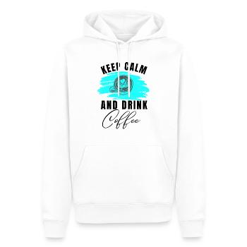 Kaffee enstpannt die Nerven - Männer Premium Bio Hoodie - Weiß - Vorne - Nico (187cm)