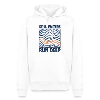 Stille Gewässer sind tief - Motivation inspirierend - Männer Premium Bio Hoodie - Weiß - Vorne - Nico (187cm)