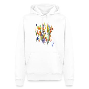 Abstract - Men’s Premium Organic Hoodie - white - Front - Nico (187cm)