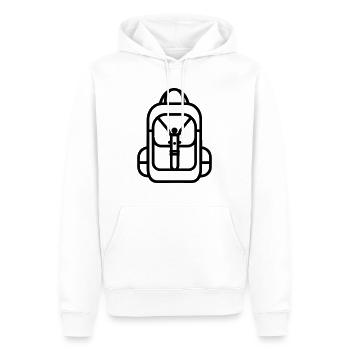 Rucksack - Männer Premium Bio Hoodie - Weiß - Vorne - Nico (187cm)