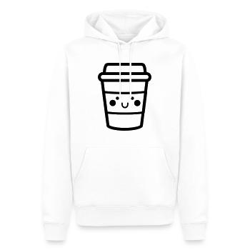 Kaffeebecher - Männer Premium Bio Hoodie - Weiß - Vorne - Nico (187cm)