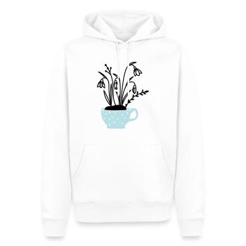 Schneeglöckchen in Tasse - Männer Premium Bio Hoodie - Weiß - Vorne - Nico (187cm)