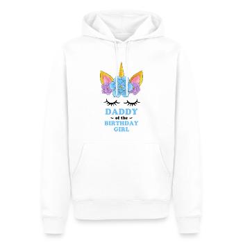 Einhorn Papa des Geburtstagskindes - Männer Premium Bio Hoodie - Weiß - Vorne - Nico (187cm)