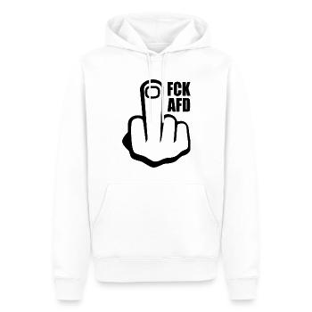 Fck afd Mittelfinger - Männer Premium Bio Hoodie - Weiß - Vorne - Nico (187cm)