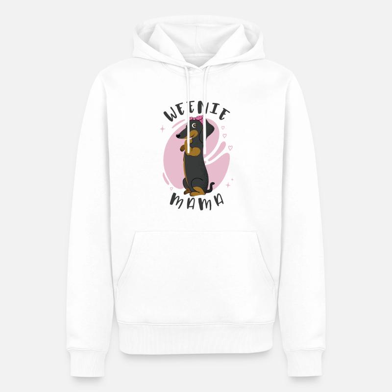 Weenie Maman Teckel - Sweat à capuche Premium bio Homme - blanc