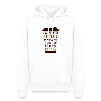 Je ne bois pas de café pour me réveiller - Sweat à capuche Premium bio Homme - blanc - Devant - Nico (187cm)