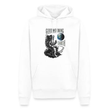 Good morning earth Astronaut - Men’s Premium Organic Hoodie - white - Front - Nico (187cm)