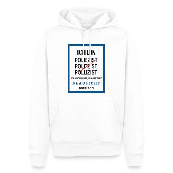 Polizist T-Shirt Lustiges Blaulicht Spruch Design - Männer Premium Bio Hoodie - Weiß - Vorne - Nico (187cm)