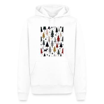 Scandinavian Christmas Elements and Winter Trees - Men’s Premium Organic Hoodie - white - Front - Nico (187cm)