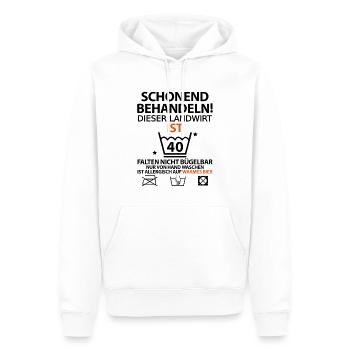 40 Geburtstag Landwirt Traktorfahrer Witzig Lustig - Männer Premium Bio Hoodie - Weiß - Vorne - Nico (187cm)