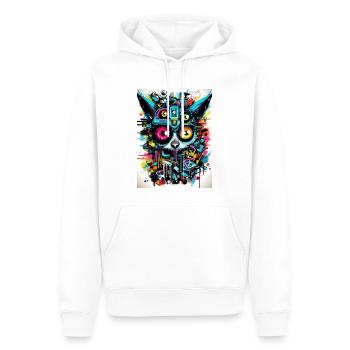 [] Des yeux fascinés - Sweat à capuche Premium bio Homme - blanc - Devant - Nico (187cm)