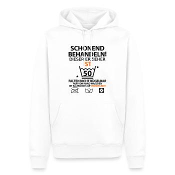 50. Geburtstag Erzieher lustig mit Spruch - Männer Premium Bio Hoodie - Weiß - Vorne - Nico (187cm)