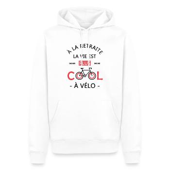 retraite la vie est plus cool à vélo cadeau Velo - Sweat à capuche Premium bio Homme - blanc - Devant - Nico (187cm)