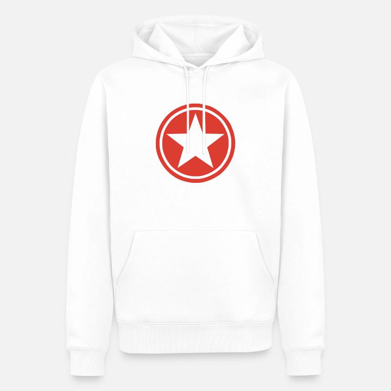 star - Männer Premium Bio Hoodie - Weiß