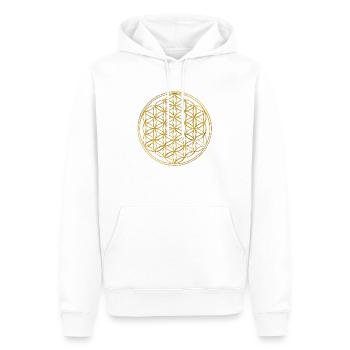 Fleur de la vie 3D GOLD - Sweat à capuche Premium bio Homme - blanc - Devant - Nico (187cm)