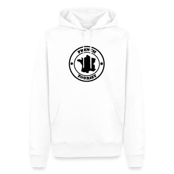 French Tourist - Sweat à capuche Premium bio Homme - blanc - Devant - Nico (187cm)